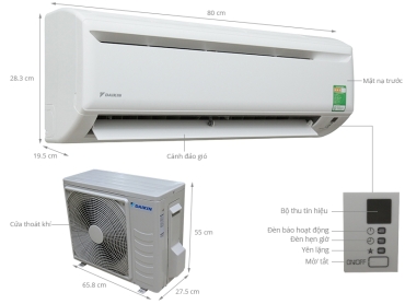 Máy lạnh Daikin 1.0HP (Loại thường) - Thái Lan